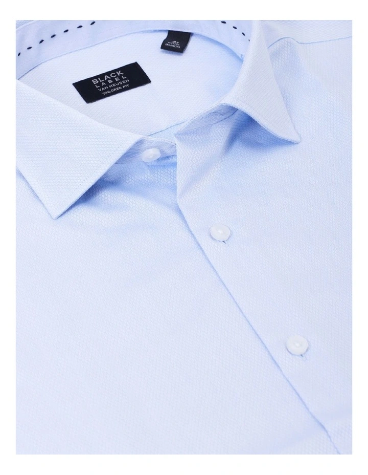 Tailored Long Sleeve Plain Dobby Business Shirt Sky 4 Tailored Long Sleeve Plain Dobby Business Shirt Sky - Image 4