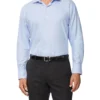 Tailored Long Sleeve Plain Dobby Business Shirt Sky