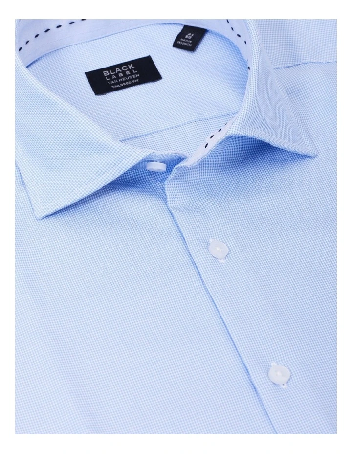 Tailored Long Sleeve Plain Dobby Business Shirt Sky 4 Tailored Long Sleeve Plain Dobby Business Shirt Sky - Image 4