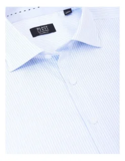 Tailored Long Sleeve Mid Stripe Business Shirt Sky -Myer Clothing Shop 887083390 3 720x928