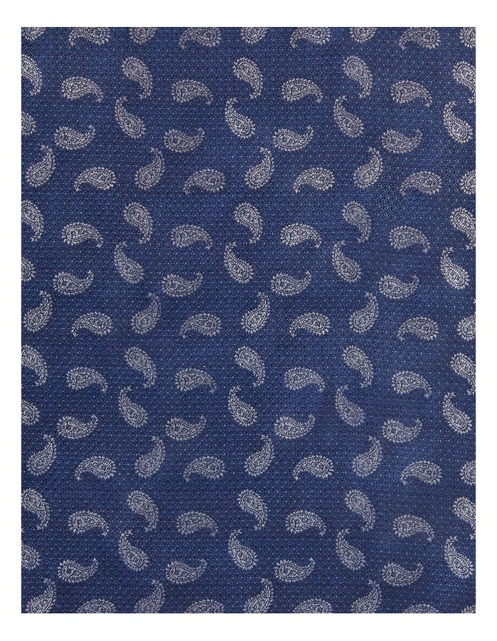Paisley Silk Blend Navy Pocket Square 2 Paisley Silk Blend Navy Pocket Square - Image 2