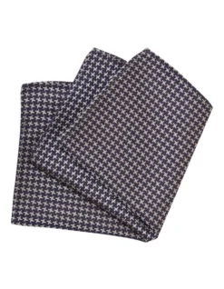 Cross Silk Blend Navy Pocket Square