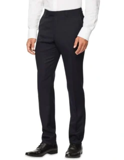 Slim Pure Wool Dobby Suit Pant Navy