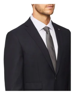 Tailored Pure Wool Dobby Suit Jacket Navy -Myer Clothing Shop 887756500 4 720x928