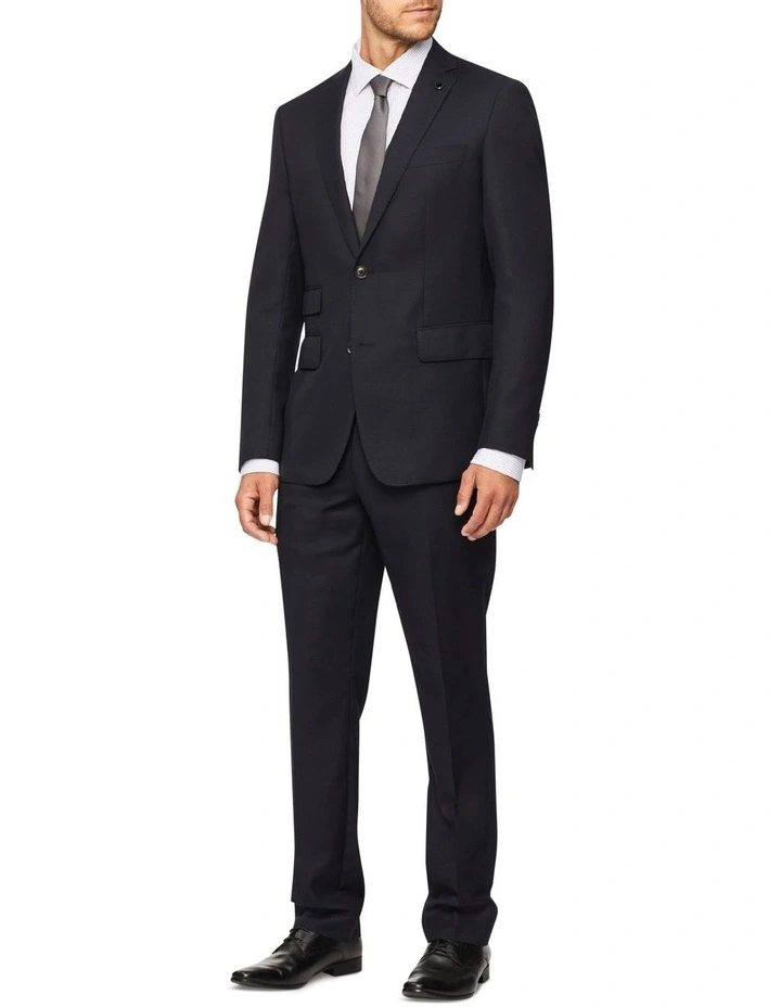 Tailored Pure Wool Dobby Suit Pant Navy 2 Tailored Pure Wool Dobby Suit Pant Navy - Image 2