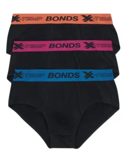 Bonds X-Temp Briefs Black 3 Pack