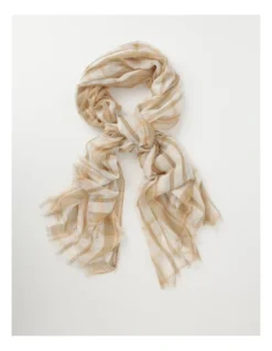 Basque Check Scarf In Beige