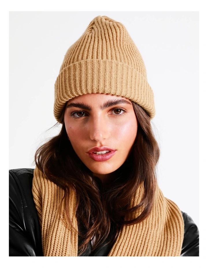 Cozys Beanie Acrylic Winter Hats In Camel 2 Cozys Beanie Acrylic Winter Hats In Camel - Image 2