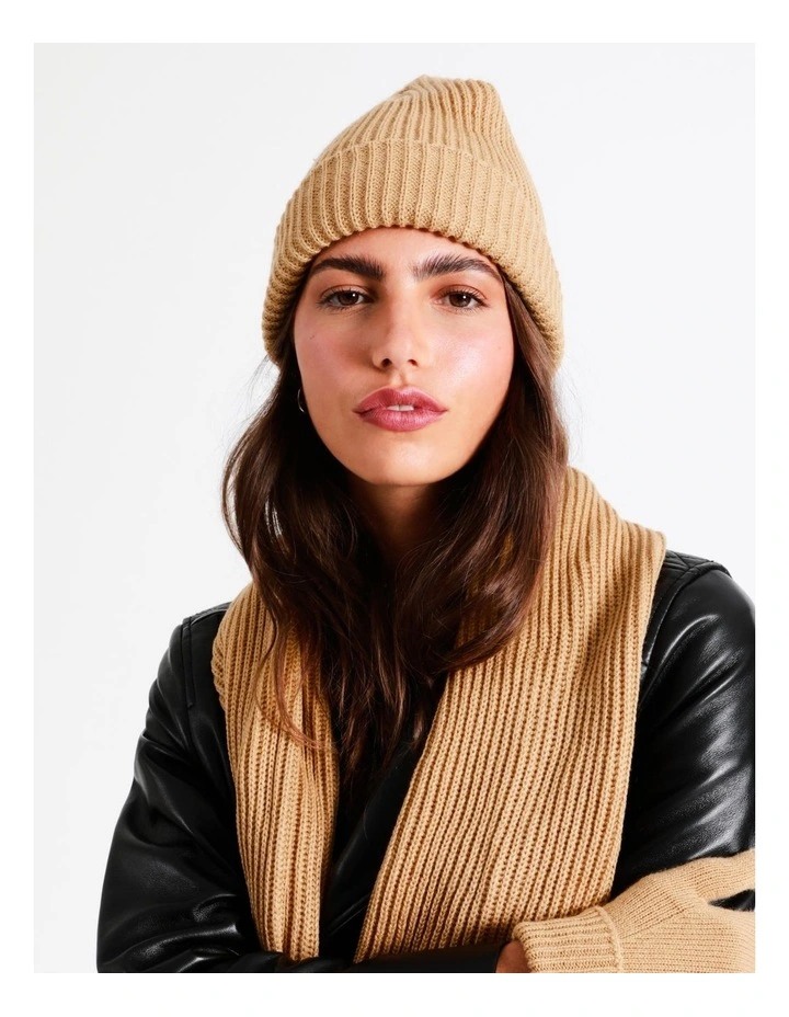 Cozys Beanie Acrylic Winter Hats In Camel 4 Cozys Beanie Acrylic Winter Hats In Camel - Image 4