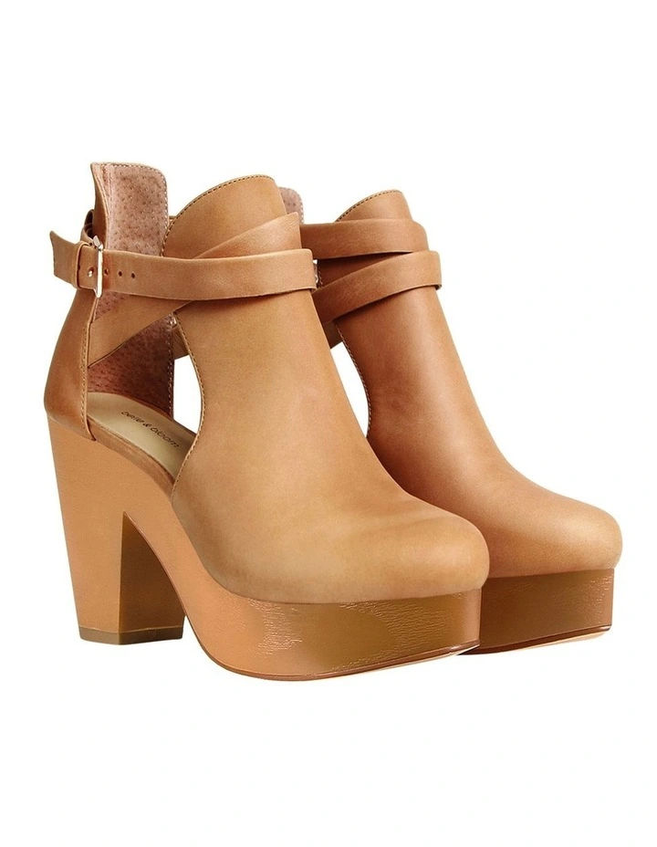 Fearless Clog Ankle Boot In Tan 4 Fearless Clog Ankle Boot In Tan - Image 4