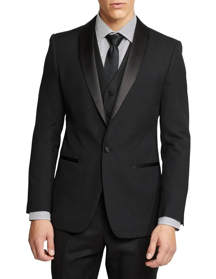 Oxford Dinner Suit Jacket With Shawl Neck In Black 1 Oxford Dinner Suit Jacket With Shawl Neck In Black
