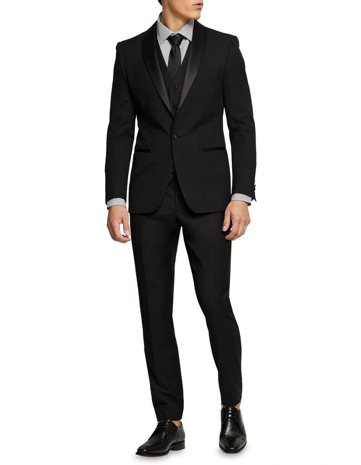 Oxford Dinner Suit Jacket With Shawl Neck In Black 5 Oxford Dinner Suit Jacket With Shawl Neck In Black - Image 5