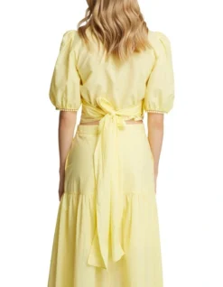 Oxford Fitzgerald Cotton Wrap Top Yellow 8 Oxford Fitzgerald Cotton Wrap Top Yellow -Myer Clothing Shop 890824060 3 720x928