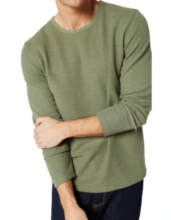 Waffle Knit Sweat Top Olive -Myer Clothing Shop 890979670 3 720x928