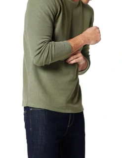 Waffle Knit Sweat Top Olive -Myer Clothing Shop 890979670 4 720x928