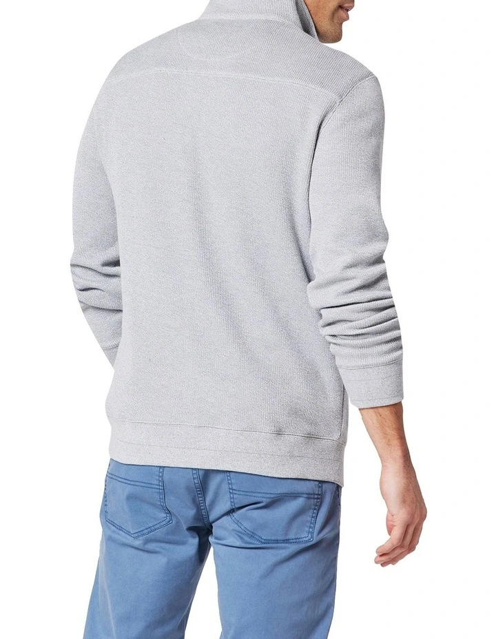 Heather 1/2 Zip Sweat Top Grey Marle 2 Heather 1/2 Zip Sweat Top Grey Marle - Image 2