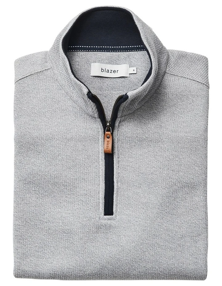 Heather 1/2 Zip Sweat Top Grey Marle 5 Heather 1/2 Zip Sweat Top Grey Marle - Image 5