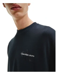 Calvin Klein Jeans Monogram Logo Crew Neck CK Black -Myer Clothing Shop 891472060 3 720x928