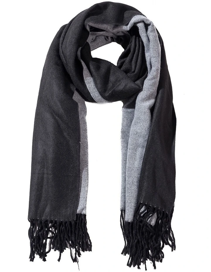 Two Tone Black/Grey Pashmina Scarf 1 Two Tone Black/Grey Pashmina Scarf