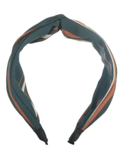 Stripe Emerald Green Turban Headband