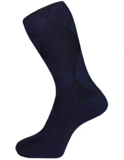 Plain Diamond Socks Navy