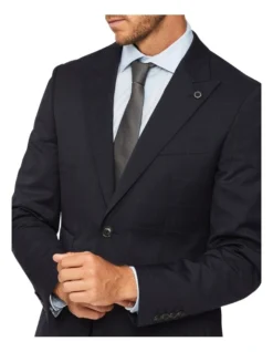 Tailored Pure Wool Windowpane Check Suit Jacket Navy -Myer Clothing Shop 893808280 4 720x928
