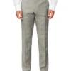 Tailored Pure Wool Windowpane Check Suit Pant Light Grey