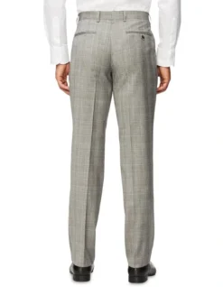 Tailored Pure Wool Windowpane Check Suit Pant Light Grey -Myer Clothing Shop 893808550 3 720x928