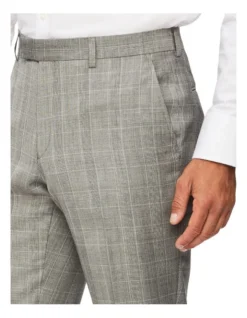 Tailored Pure Wool Windowpane Check Suit Pant Light Grey -Myer Clothing Shop 893808550 4 720x928