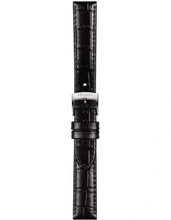 Tissot Official Leather 15mm Watch Strap In Black