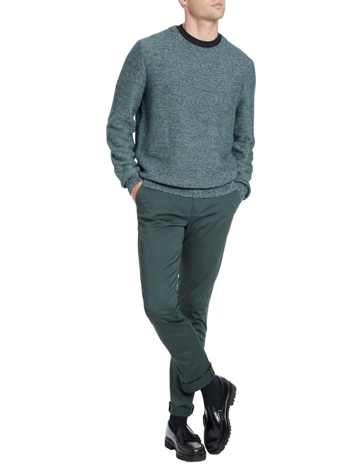 Grain Crew Knit Dark Aqua 2 Grain Crew Knit Dark Aqua - Image 2