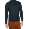 Gant Cotton Pique Half-Zip In Evening Blue