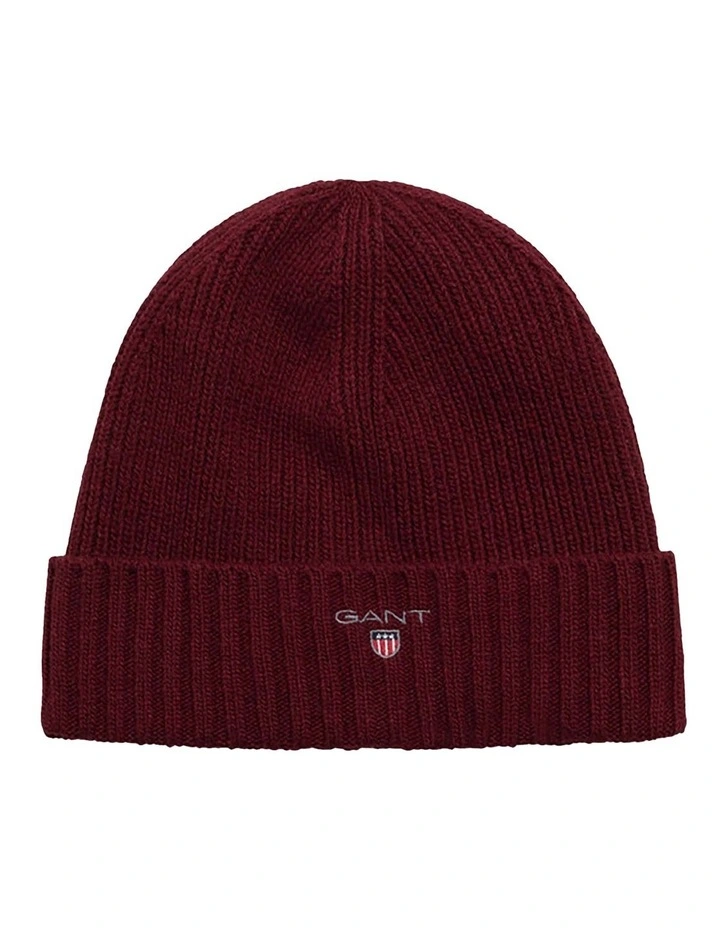 Gant Wool Linded Beanie In Cabernet Red 1 Gant Wool Linded Beanie In Cabernet Red
