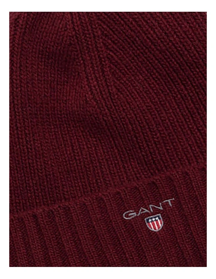 Gant Wool Linded Beanie In Cabernet Red 3 Gant Wool Linded Beanie In Cabernet Red - Image 3