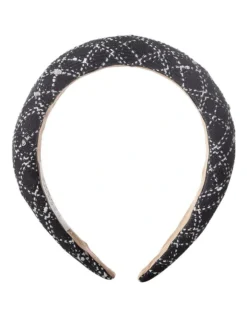 Tweed Padded Black Headband