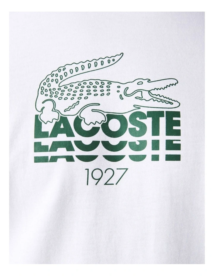 Lacoste Lifestyle Logo Croc T-Shirt White 5 Lacoste Lifestyle Logo Croc T-Shirt White - Image 5