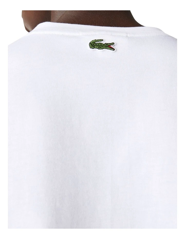 Lacoste Lifestyle Logo Croc T-Shirt White 6 Lacoste Lifestyle Logo Croc T-Shirt White - Image 6