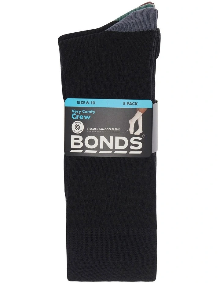 Bonds Bamboo Heel And Toe Socks 5 Pack In Black 1 Bonds Bamboo Heel And Toe Socks 5 Pack In Black
