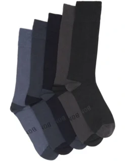 Bonds Bamboo Heel And Toe Socks 5 Pack In Multi