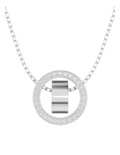 Swarovski Hollow Pendant Rhodium Plated In White