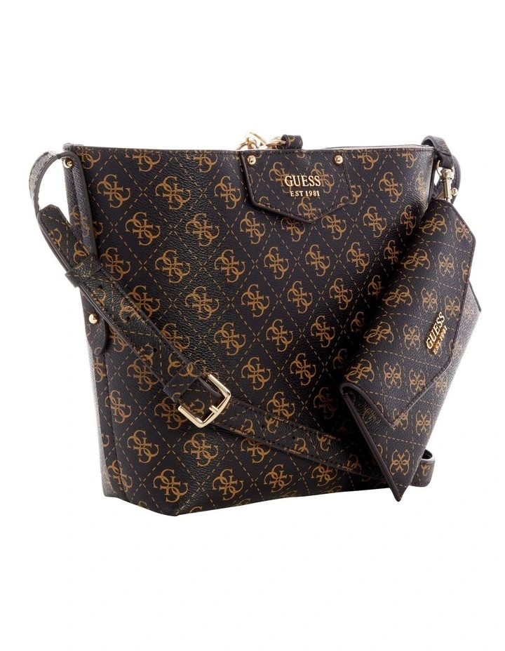 Guess Eco Brenton Brown Bucket Shoulder Bag 3 Guess Eco Brenton Brown Bucket Shoulder Bag - Image 3