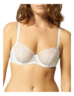 Simone Perele Reflet Half Cup Bra In White