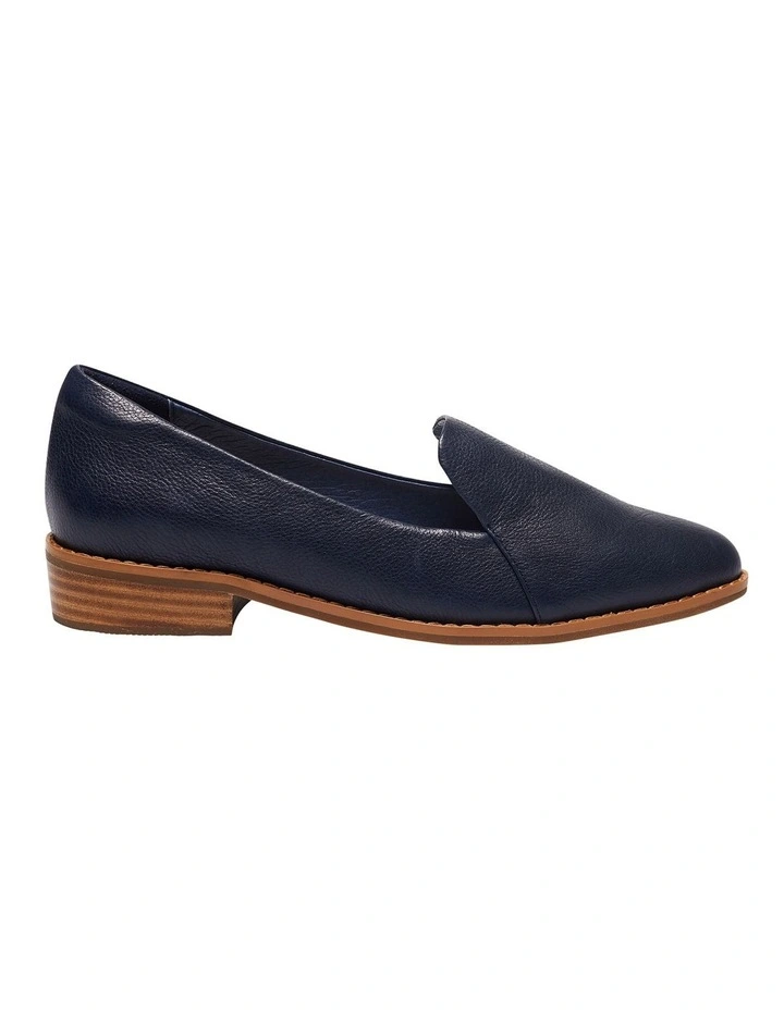 Tara Flat Shoes In Navy Leather 1 Tara Flat Shoes In Navy Leather
