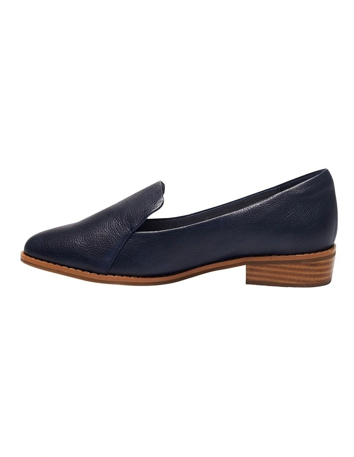 Tara Flat Shoes In Navy Leather 3 Tara Flat Shoes In Navy Leather - Image 3