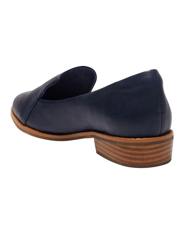 Tara Flat Shoes In Navy Leather 6 Tara Flat Shoes In Navy Leather - Image 6