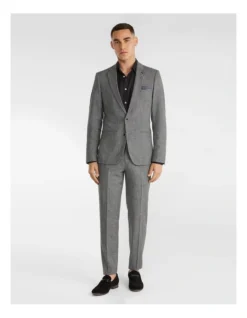 Charlie Textured Slim Suit Jacket In Charcoal -Myer Clothing Shop 898736230 5 1 720x928