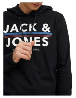 Jack & Jones Ron Jersey Loungewear Hoodie In Black -Myer Clothing Shop 898916230 3 720x928