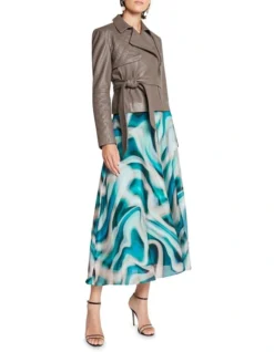 Voyager Wrap Style Leather Jacket Smog