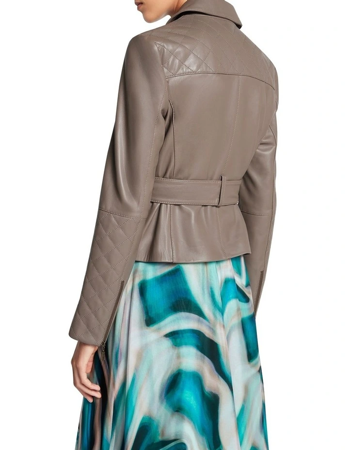 Voyager Wrap Style Leather Jacket Smog 2 Voyager Wrap Style Leather Jacket Smog - Image 2