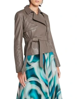 Voyager Wrap Style Leather Jacket Smog 9 Voyager Wrap Style Leather Jacket Smog -Myer Clothing Shop 898969150 3 720x928